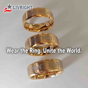 Wear The Ring when You're Fighting Corruption—Don't Stand Alone.
Engage LIVRIGHT. Patriot Ring Gold Titanium